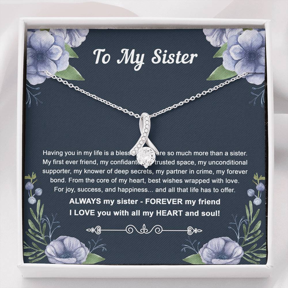 To My Sister Gifts, Having You In My Life Is A Blessing, Alluring Beauty Necklace For Women, Birthday Present Idea From Sister