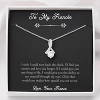 Load image into Gallery viewer, To My Fiancée, I Wish I Could Turn Back The Clock, Alluring Beauty Necklace For Women, Anniversary Birthday Valentines Day Gifts From Fiancé
