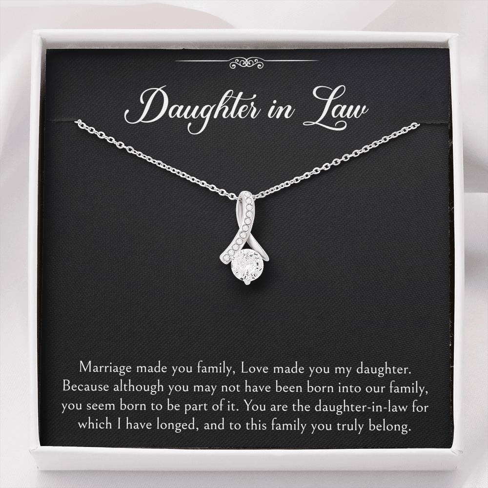 To My Daughter-in-law Gifts, Marriage Made You Family, Alluring Beauty Necklace For Women, Birthday Present Idea From Mother-in-law