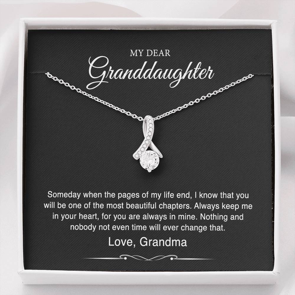 To My Granddaughter Gifts From Grandma, Someday When The Pages Of My Life End, Alluring Beauty Necklace For Women, Birthday Present Idea From Grandmother