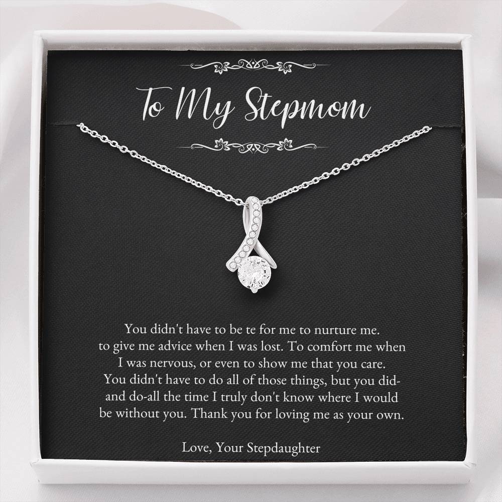 To My Stepmom Gifts, Thank You For Loving Me, Alluring Beauty Necklace For Women, Birthday Mothers Day Present From Stepdaughter