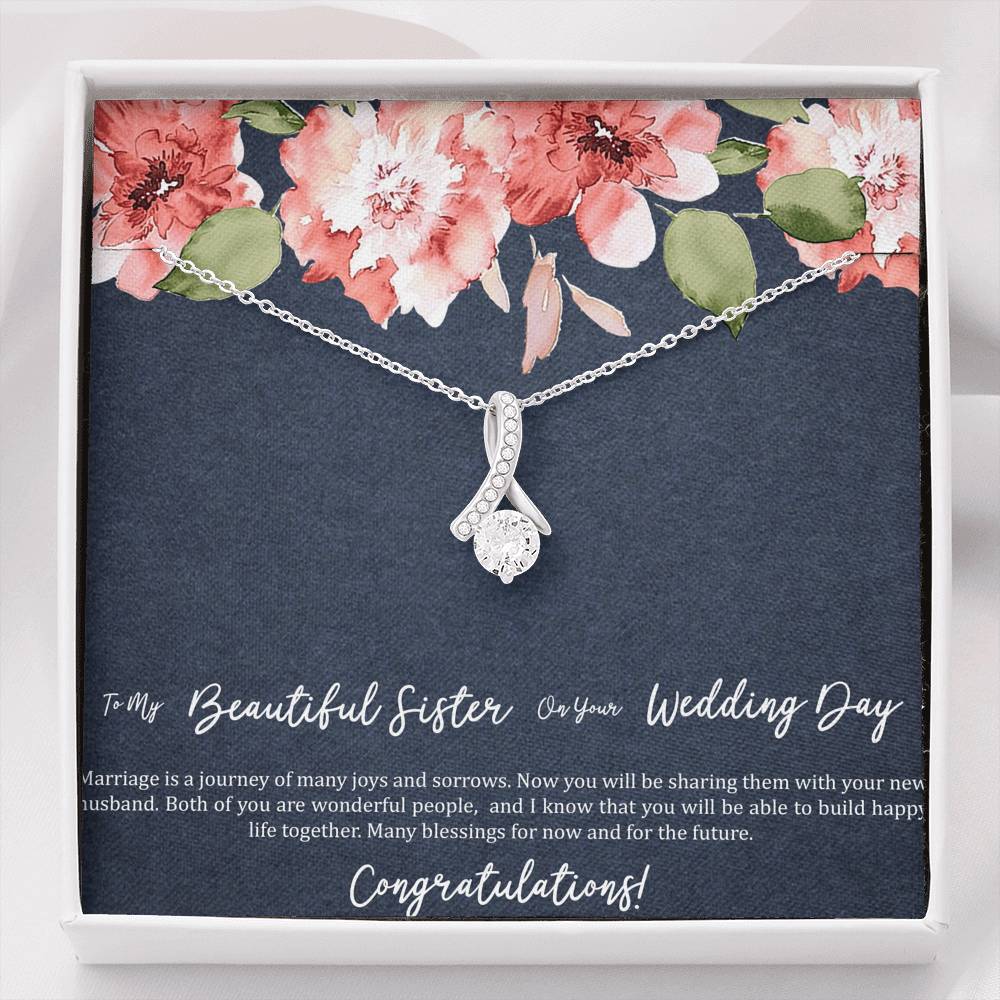 Bride Gifts, Marriage Is A Journey, Alluring Beauty Necklace For Women, Wedding Day Thank You Ideas From Sister