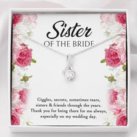 Load image into Gallery viewer, Sister of the Bride Gifts, Thanks For Being There, Alluring Beauty Necklace For Women, Wedding Day Thank You Ideas From Bride
