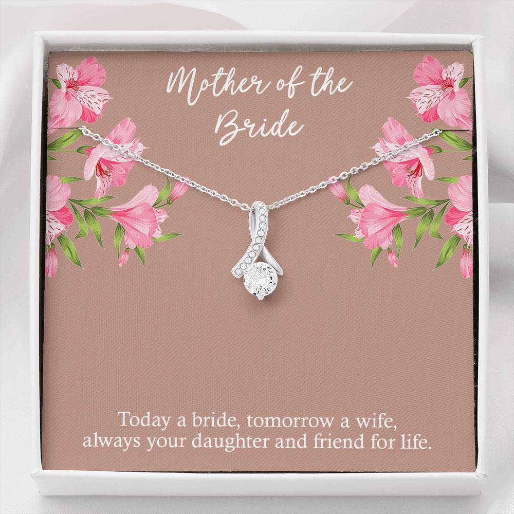 To My Mom of the Bride Gifts, Always Your Daughter, Alluring Beauty Necklace For Women, Wedding Day Thank You Ideas From Bride