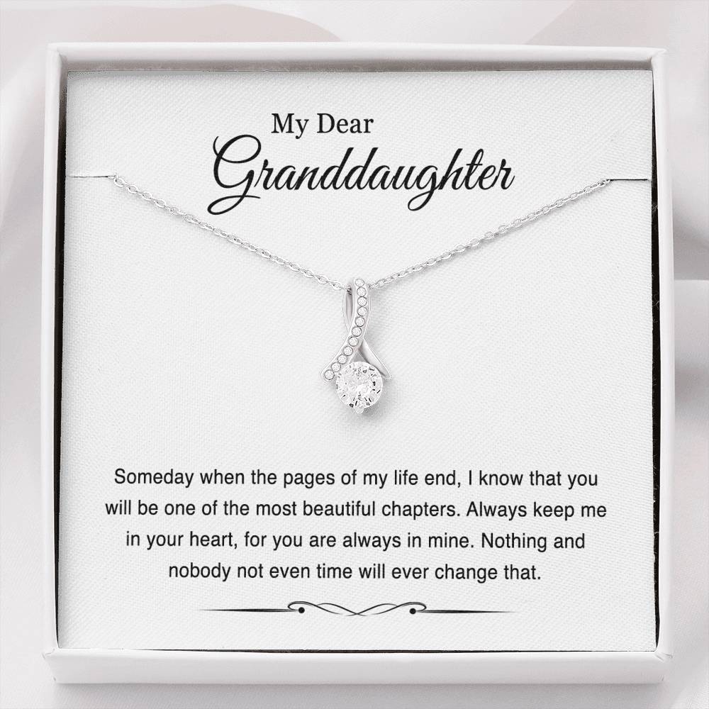 To My Granddaughter Gifts, Someday When The Pages Of My Life End, Alluring Beauty Necklace For Women, Birthday Present Idea From Grandma Grandpa
