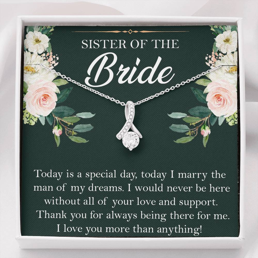 Sister of the Bride Gifts, Thank You for Being There, Alluring Beauty Necklace For Women, Wedding Day Thank You Ideas From Bride