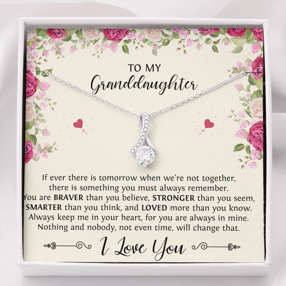 To My Granddaughter Gifts, If Tomorrow We’re Not Together, Alluring Beauty Necklace For Women, Birthday Present Idea From Grandma Grandpa