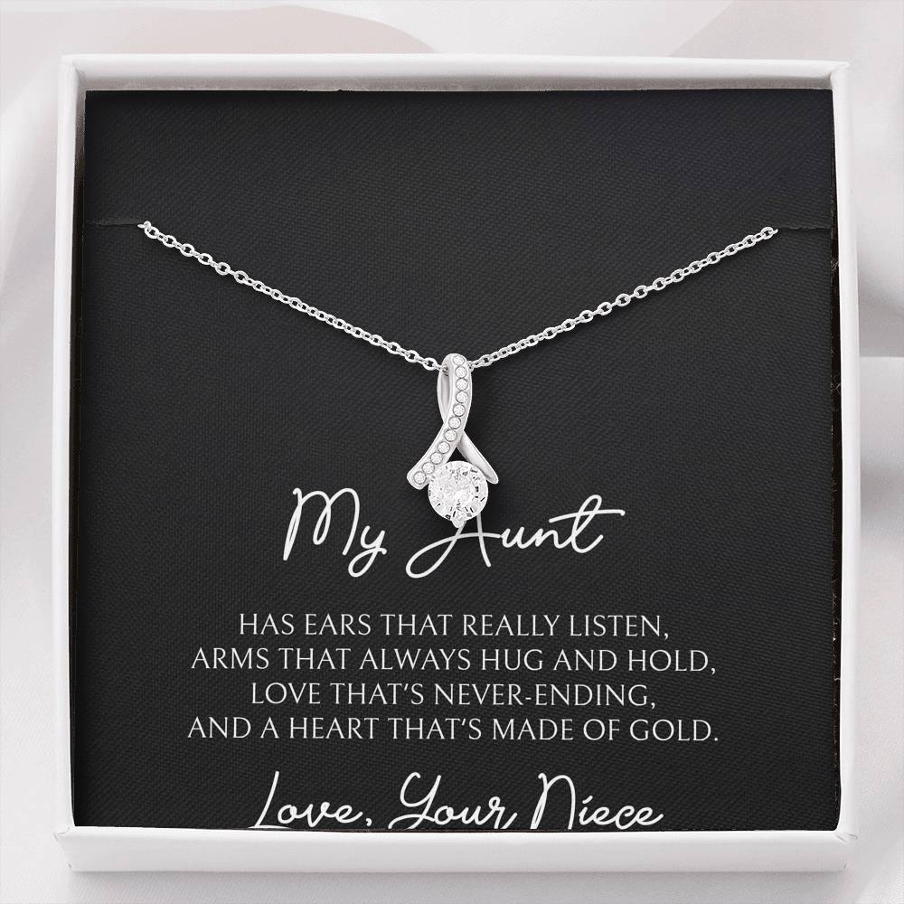 To My Aunt Gifts, Love That's Never Ending, Alluring Beauty Necklace For Women, Birthday Present Idea From Niece
