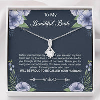 Load image into Gallery viewer, To My Bride Gifts, Today You Become My Wife, Alluring Beauty Necklace For Women, Wedding Day Thank You Ideas From Groom

