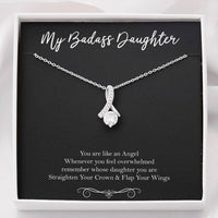 Load image into Gallery viewer, To My Badass Daughter Gifts, You Are Like An Angel, Alluring Beauty Necklace For Women, Birthday Present Idea From Mom
