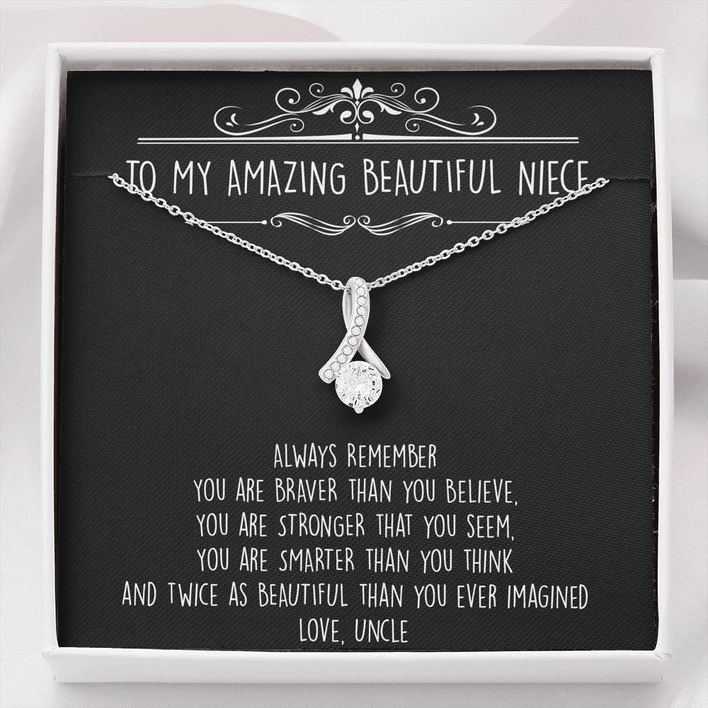 To My Niece  Gifts, Always Remember, Alluring Beauty Necklace For Women, Birthday Present Idea From Uncle