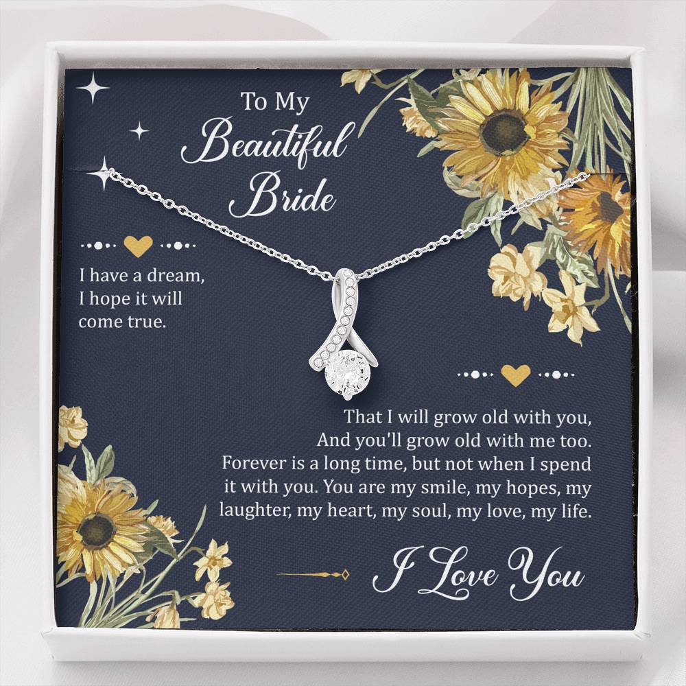 To My Bride Gifts, I Have A Dream, Alluring Beauty Necklace For Women, Wedding Day Thank You Ideas From Groom