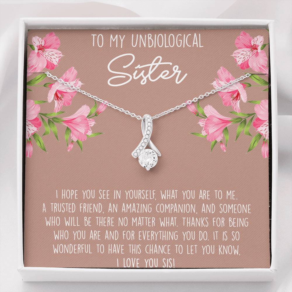 To My Best Friend Gifts, To My Unbiological Sister, Alluring Beauty Necklace For Women, Birthday Present Idea From Bestie