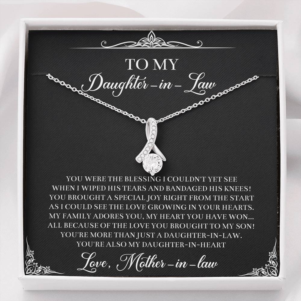 To My Daughter-in-law Gifts, The Blessing I Couldn't See, Alluring Beauty Necklace For Women, Birthday Present Idea From Mother-in-law