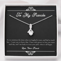 Load image into Gallery viewer, To My Fiancée, I Am Lucky To Cross Your Path, Alluring Beauty Necklace For Women, Anniversary Birthday Valentines Day Gifts From Fiancé
