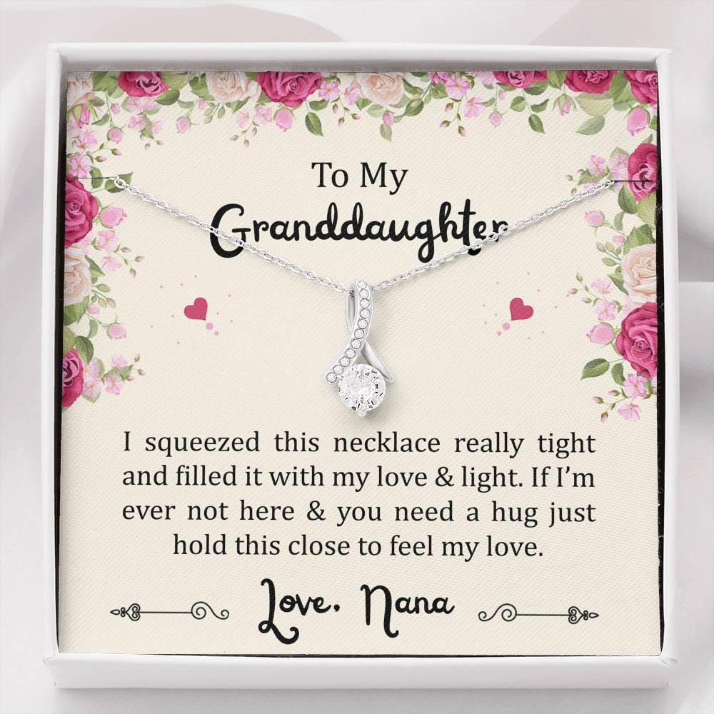 To My Granddaughter Gifts, Filled With My Love and Light, Alluring Beauty Necklace For Women, Birthday Present Idea From Nana