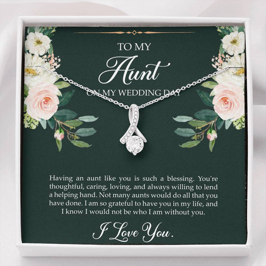 Aunt of the Bride Gifts, I Am So Grateful To Have You, Alluring Beauty Necklace For Women, Wedding Day Thank You Ideas From Bride