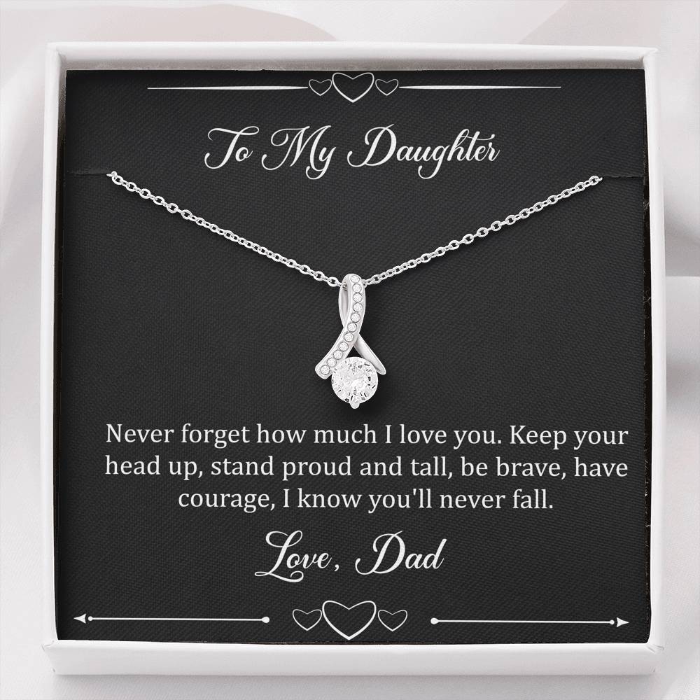 To My Daughter  Gifts, I Love You, Alluring Beauty Necklace For Women, Birthday Present Idea From Dad