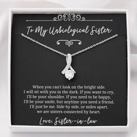 Load image into Gallery viewer, To My Unbiological Sister Gifts, Sisters Connected By Heart, Alluring Beauty Necklace For Women, Birthday Present Idea From Sister-in-law
