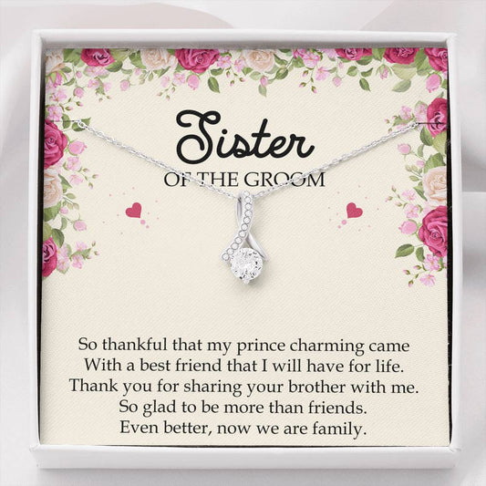 Sister Of The Groom Gifts, So Glad To Be More Than Friends, Alluring Beauty Necklace For Women, Wedding Day Thank You Ideas From Bride