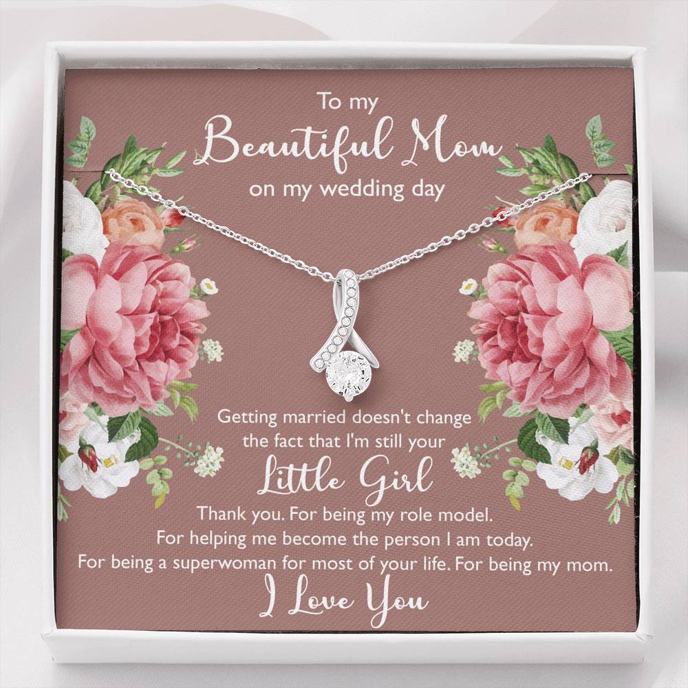 To My Mom Gifts, Thank You, Alluring Beauty Necklace For Women, Wedding Day Thank You Ideas From Daughter