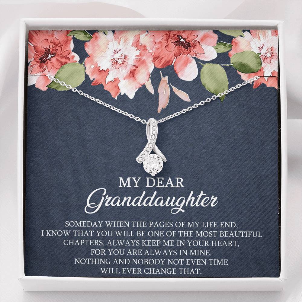 To My Granddaughter Gifts, Someday When The Pages Of My Life End, Alluring Beauty Necklace For Women, Birthday Present Idea From Grandma Grandpa