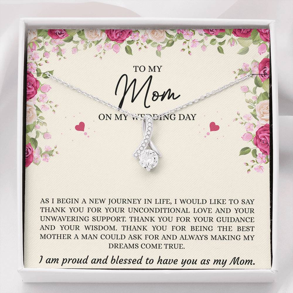 Mom of the Groom Gifts, I Am Proud And Blessed To Have You, Alluring Beauty Necklace For Women, Wedding Day Thank You Ideas From Groom