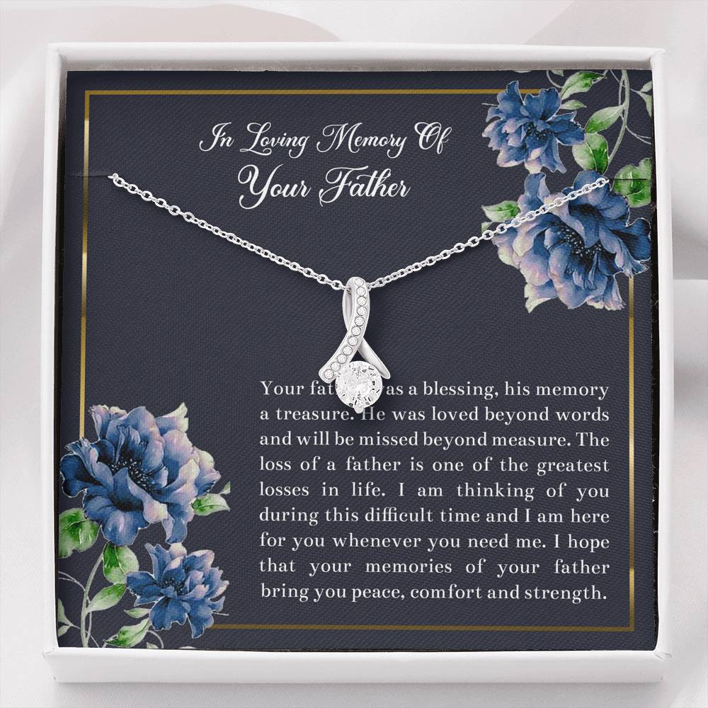 Loss of Father Gifts, In Loving Memory, Sympathy Alluring Beauty Necklace For Loss of Father, Memorial Sorry For Your Loss Present