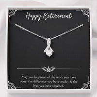 Load image into Gallery viewer, Retirement Gifts, Be Proud Of Your Work, Happy Retirement Alluring Beauty Necklace For Women, Retirement Party Favor From Friends Coworkers
