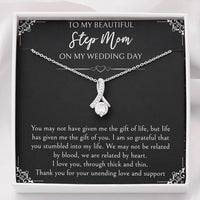 Load image into Gallery viewer, To My Bonus Mom Gifts, I Am So Grateful, Alluring Beauty Necklace For Women, Wedding Day Thank You Ideas From Bride
