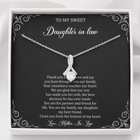 Load image into Gallery viewer, To My Daughter in Law Gifts, Thank You For The Love And Joy, Alluring Beauty Necklace For Women, Birthday Present Idea From Mother-in-law
