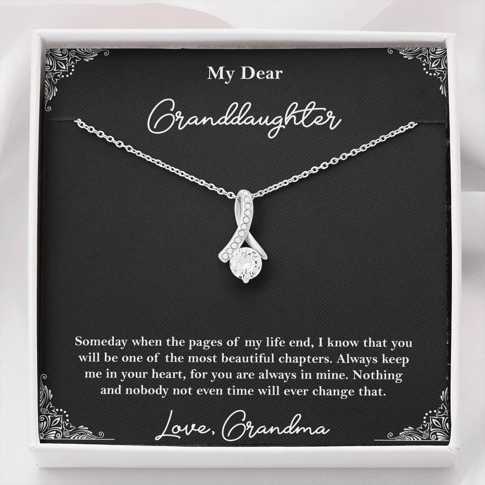 To My Granddaughter Gifts, One Of The Most Beautiful Chapters, Alluring Beauty Necklace For Women, Birthday Present Idea From Grandma