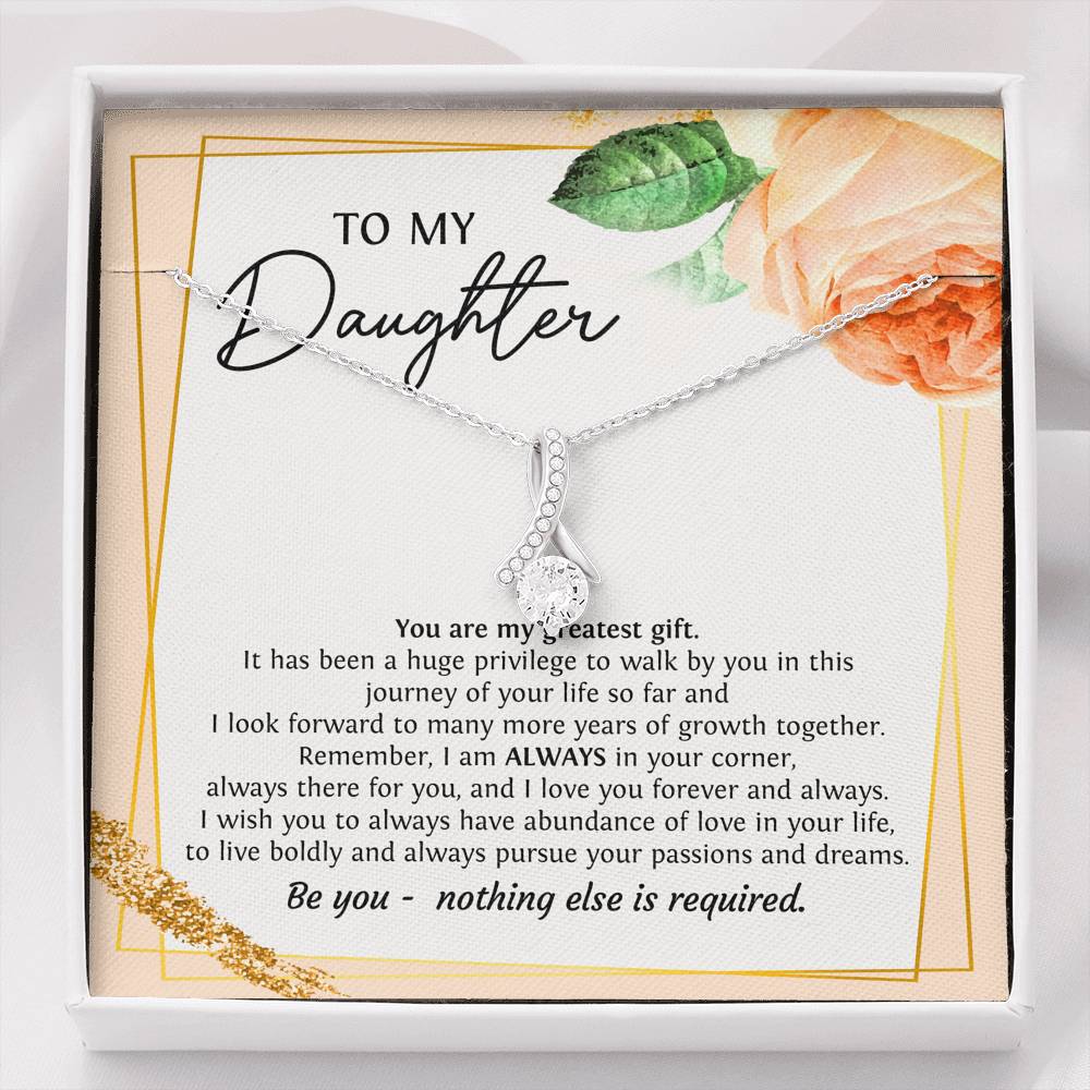To My Daughter Gifts, You Are My Greatest Gift, Alluring Beauty Necklace For Women, Birthday Present Ideas From Mom Dad