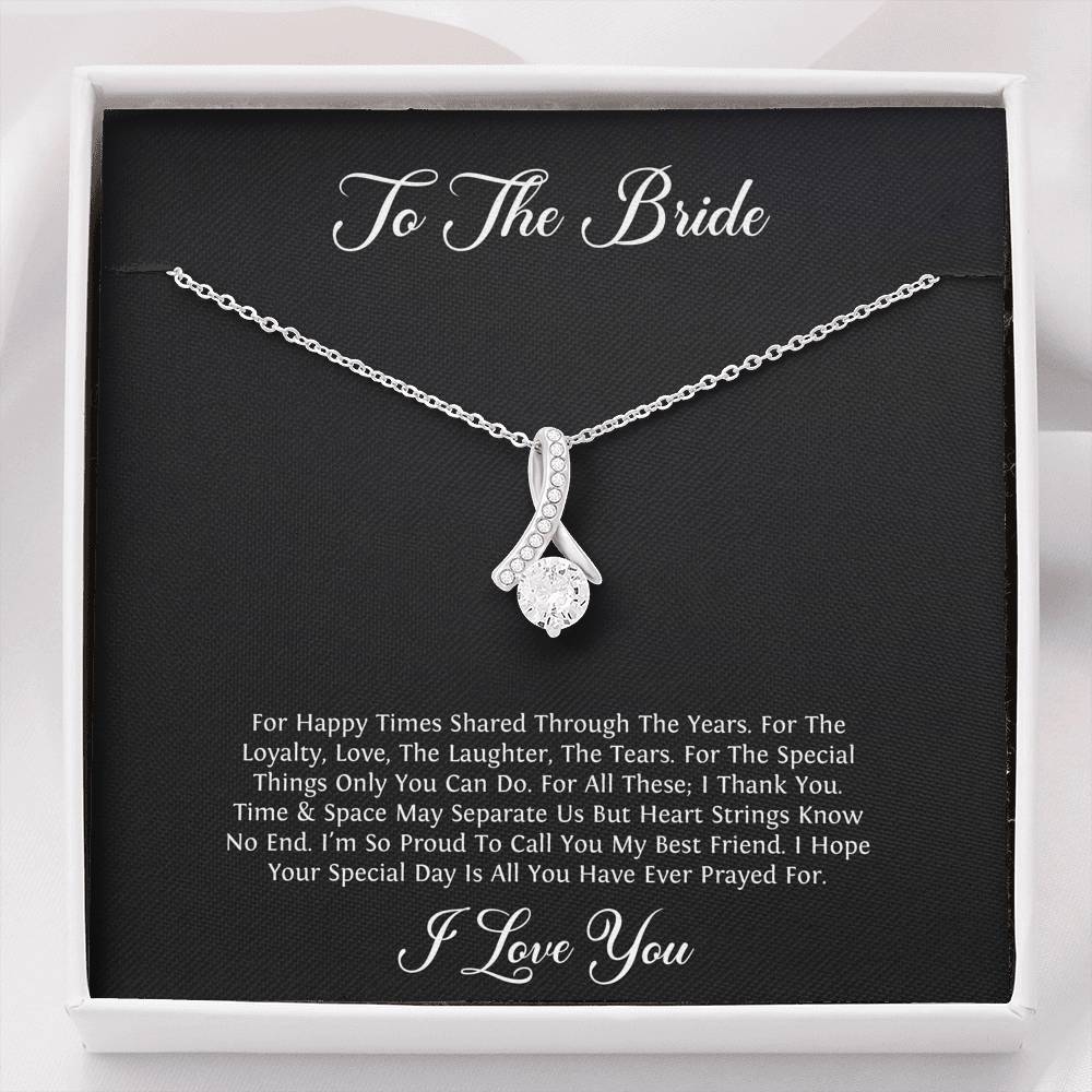 To My Bride Gifts, I Thank You, Alluring Beauty Necklace For Women, Wedding Day Thank You Ideas From Best Friend
