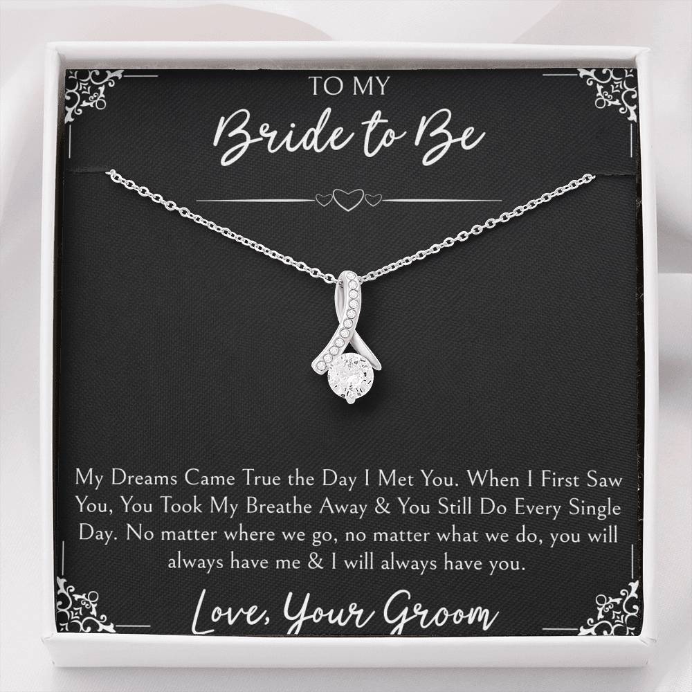 To My Bride  Gifts, My Dreams Came True, Alluring Beauty Necklace For Women, Wedding Day Thank You Ideas From Groom