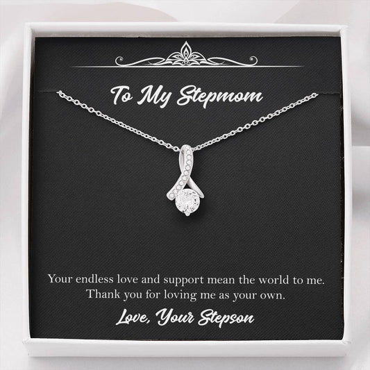 To My Stepmom Gifts, Your Endless Love And Support, Alluring Beauty Necklace For Women, Birthday Mothers Day Present From Stepson