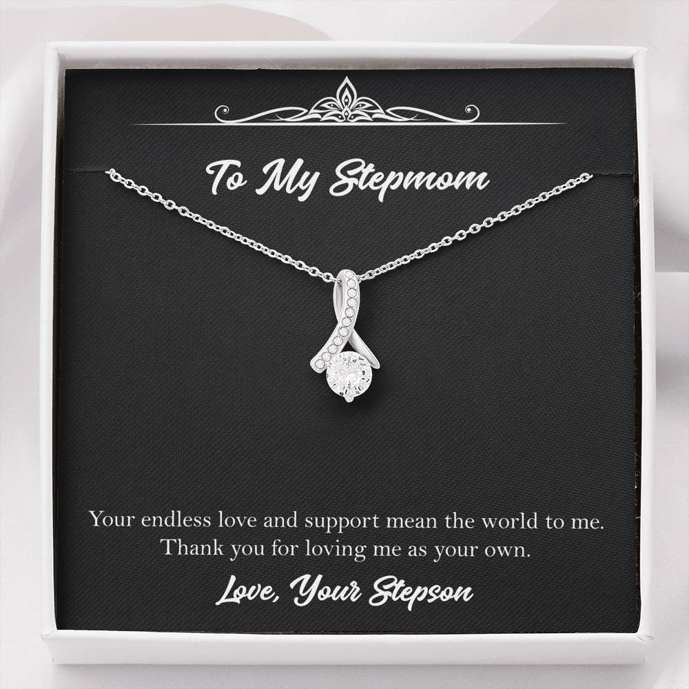 To My Stepmom Gifts, Your Endless Love And Support, Alluring Beauty Necklace For Women, Birthday Mothers Day Present From Stepson