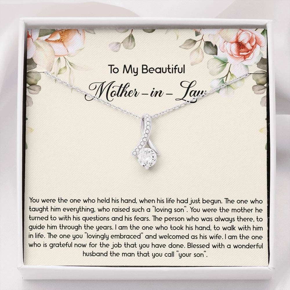 To My Mother-in-Law Gifts, The One Who Held His Hand, Alluring Beauty Necklace For Women, Birthday Mothers Day Present From Daughter-in-law