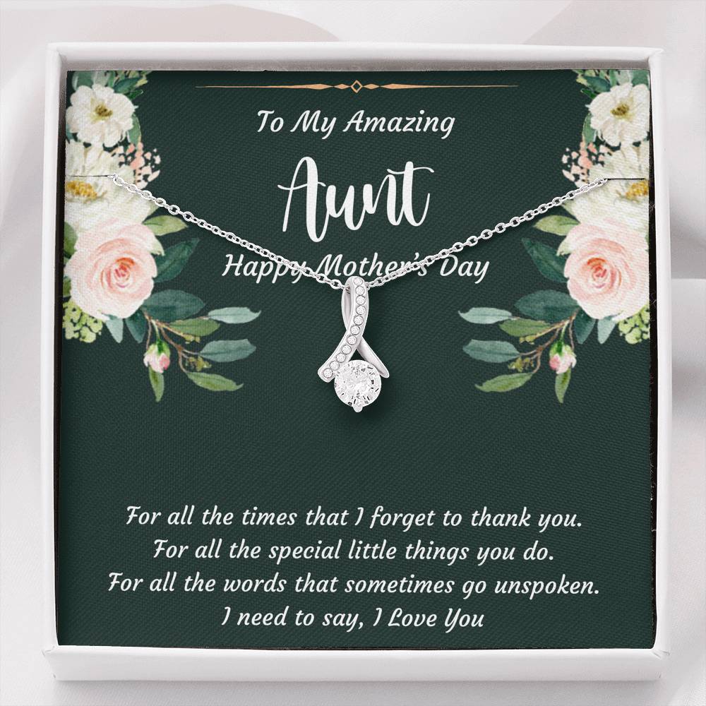 To My Aunt Gifts, I Love You, Alluring Beauty Necklace For Women, Aunt Mother's Day Present From Niece Nephew