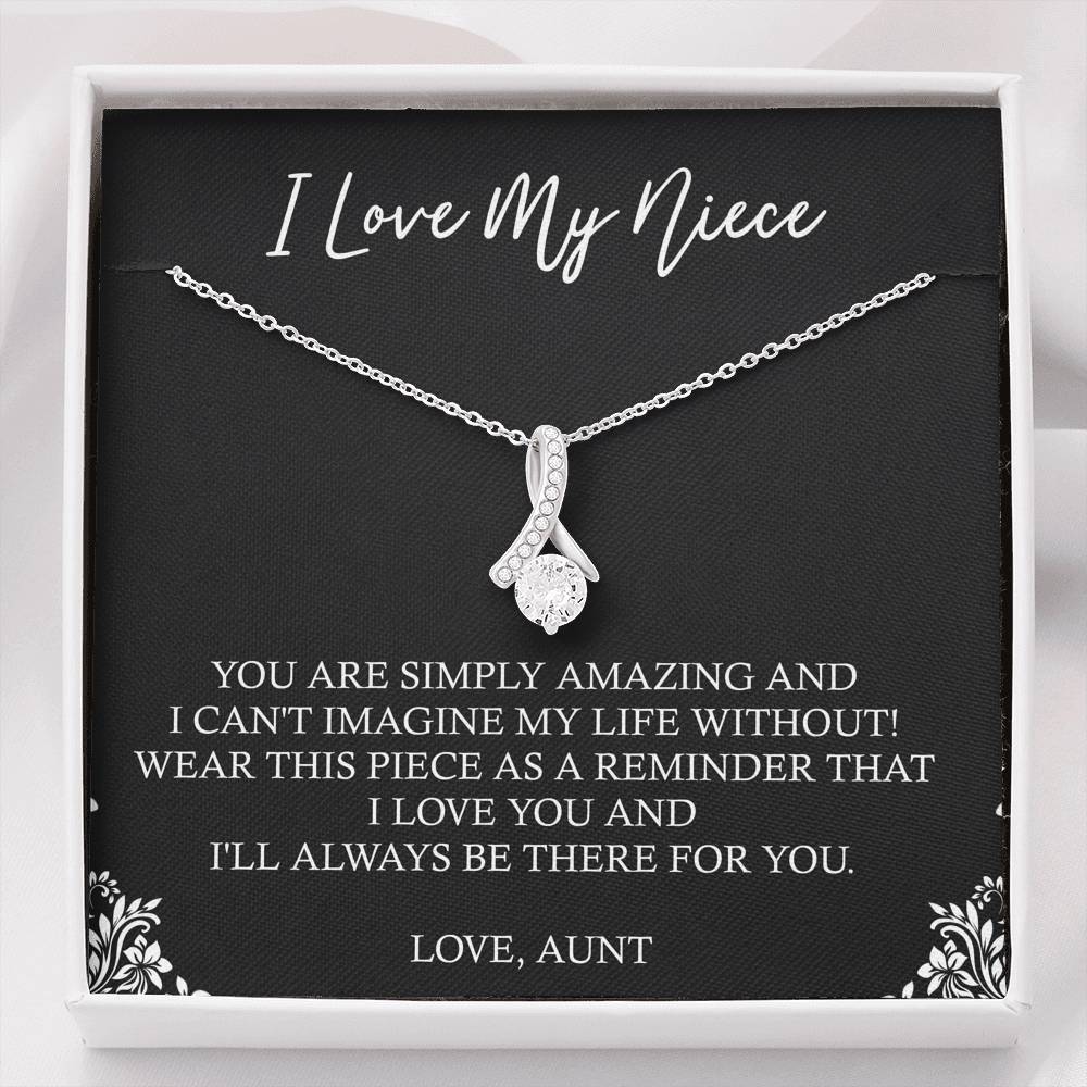 To My Niece  Gifts, You Are Simply Amazing, Alluring Beauty Necklace For Women, Birthday Present Idea From Aunt