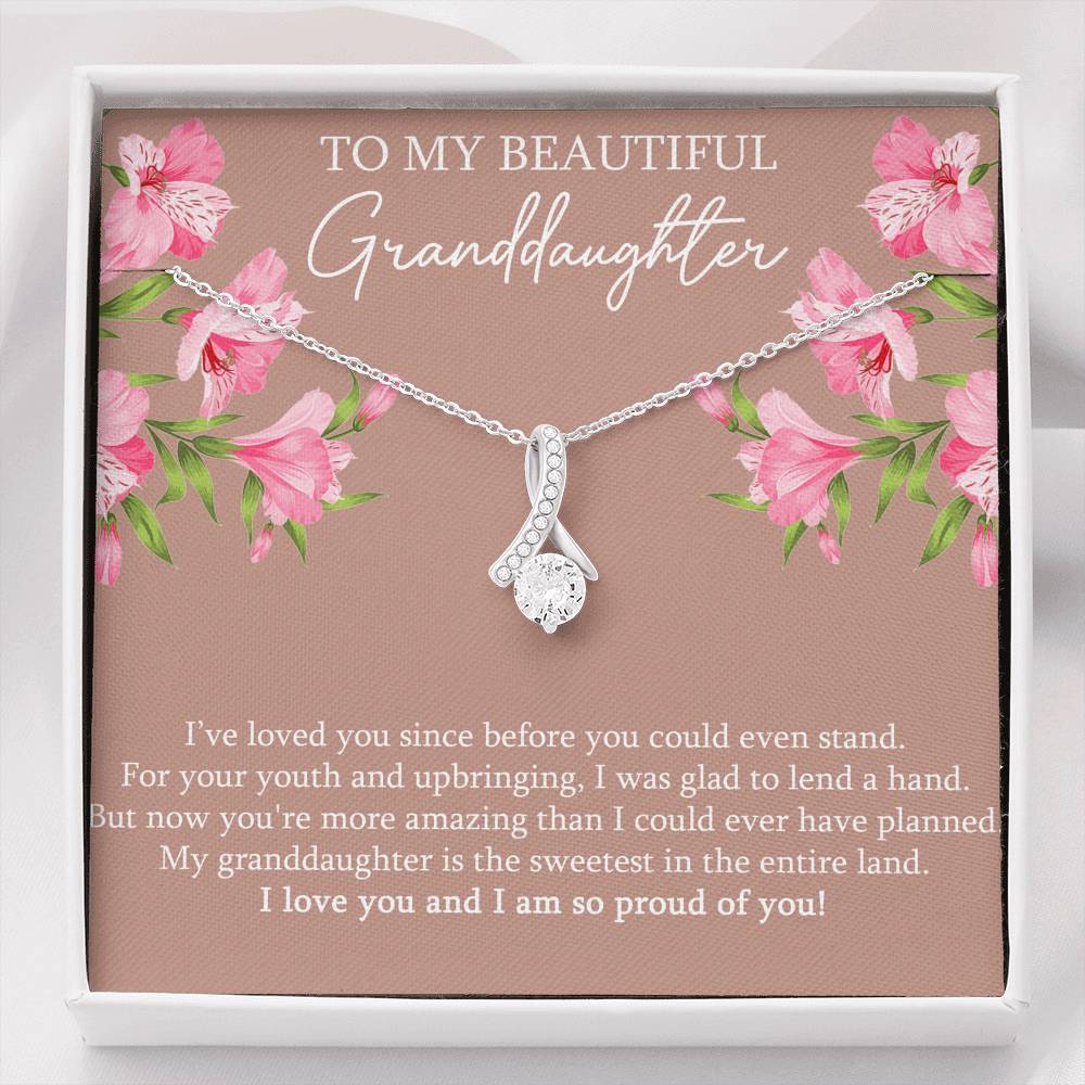 To My Granddaughter Gifts, I’ve Loved You Since Before, Alluring Beauty Necklace For Women, Birthday Present Idea From Grandma Grandpa