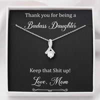 Load image into Gallery viewer, To My Badass Daughter Gifts, Keep That Shit Up, Alluring Beauty Necklace For Women, Birthday Present Idea From Mom
