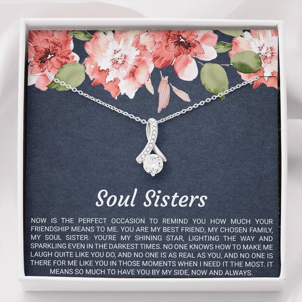To My Best Friend Gifts, Soul Sisters, Alluring Beauty Necklace For Women, Birthday Present Idea From Bestie
