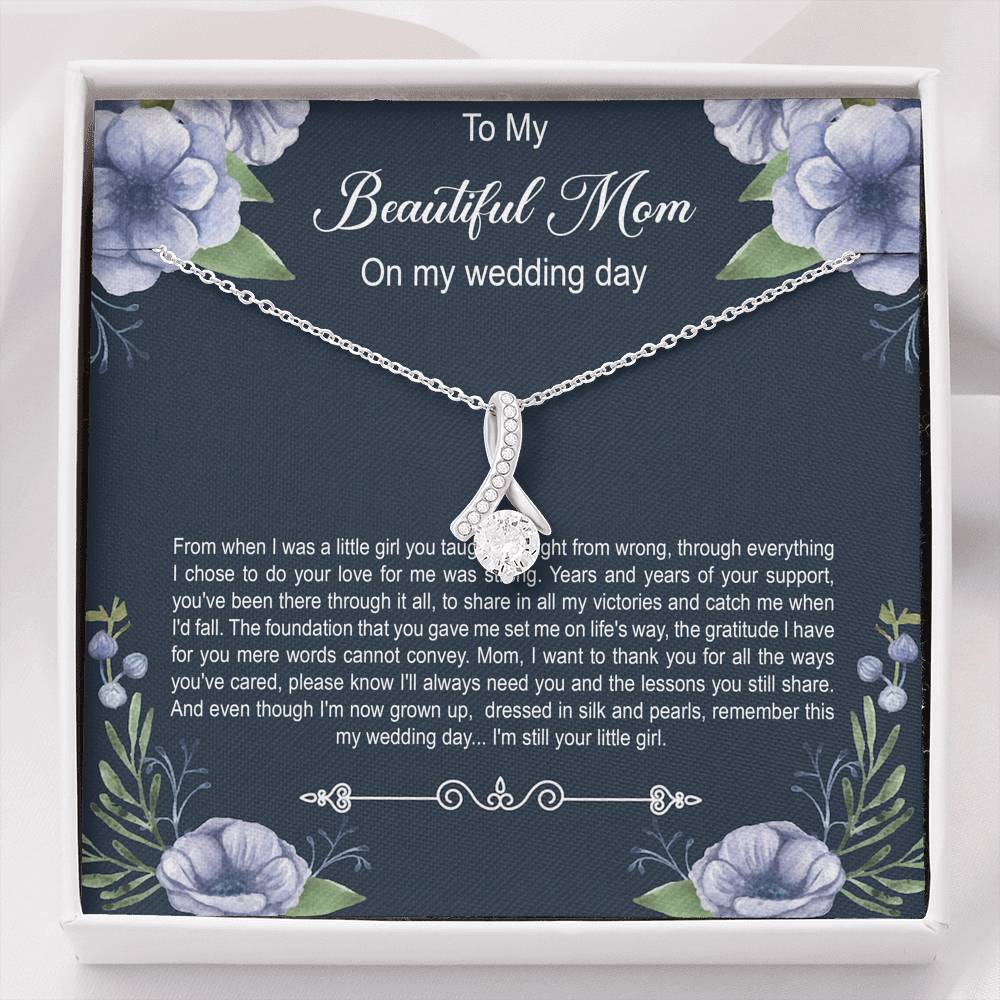 Mom of the Bride Gifts, You Thought Me Right From Wrong, Alluring Beauty Necklace For Women, Wedding Day Thank You Ideas From Bride