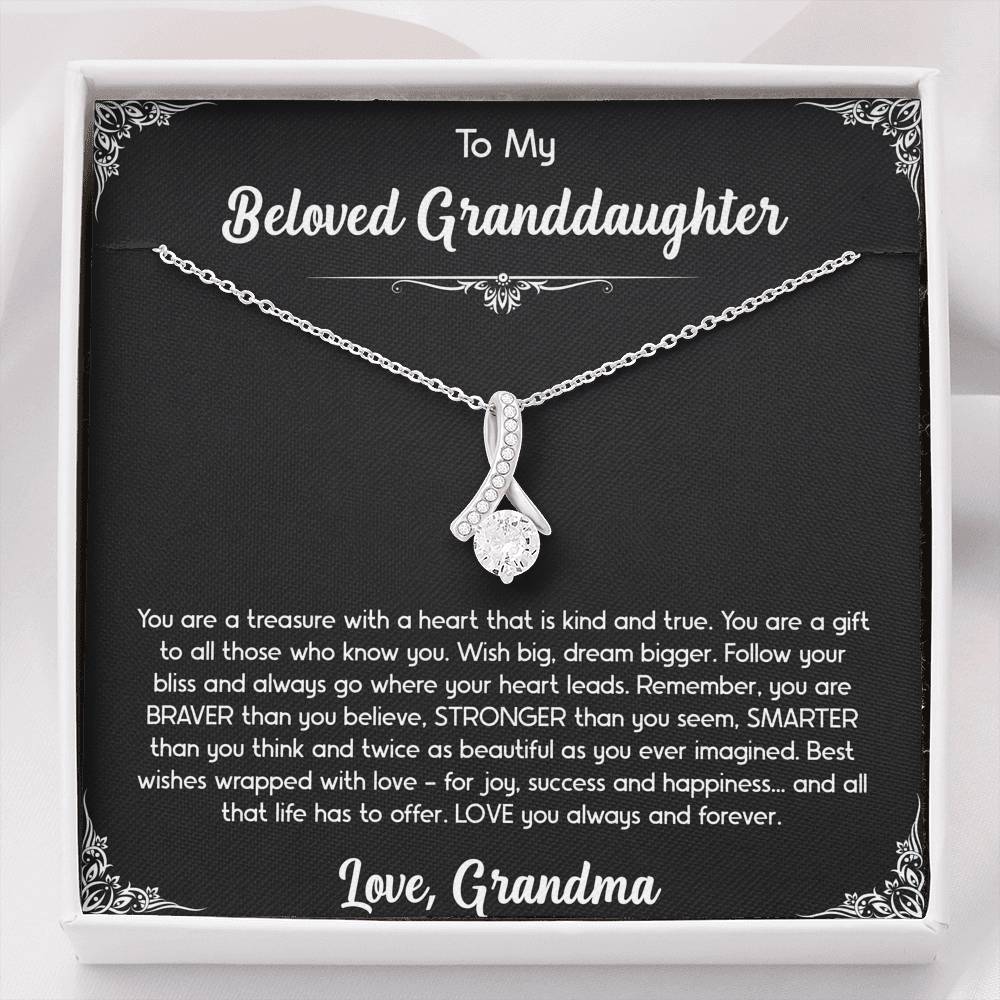 To My Granddaughter Gifts, You Are A Gift, Alluring Beauty Necklace For Women, Birthday Present Idea From Grandma