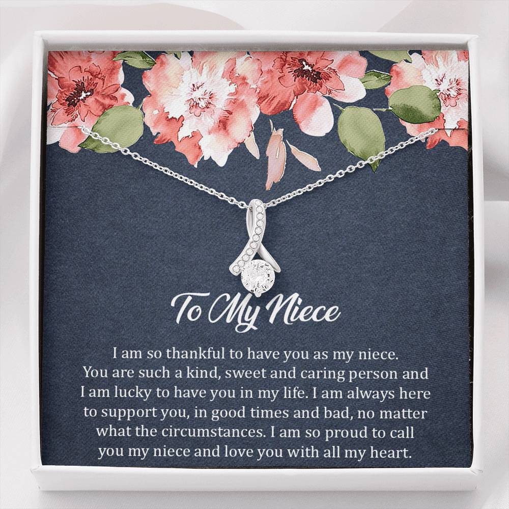 To My Niece  Gifts, I'm So Thankful, Alluring Beauty Necklace For Women, Birthday Present Ideas From Aunt Uncle