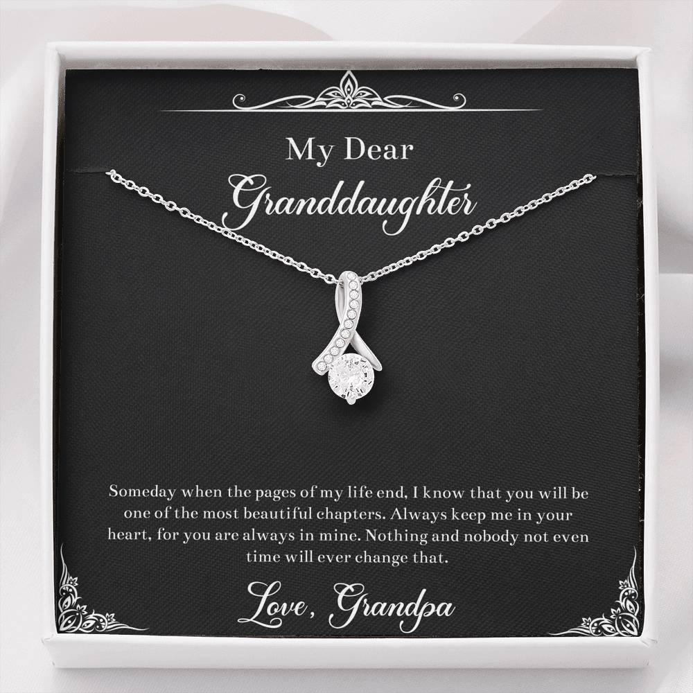 To My Granddaughter Gifts, One Of The Most Beautiful Chapters, Alluring Beauty Necklace For Women, Birthday Present Idea From Grandpa