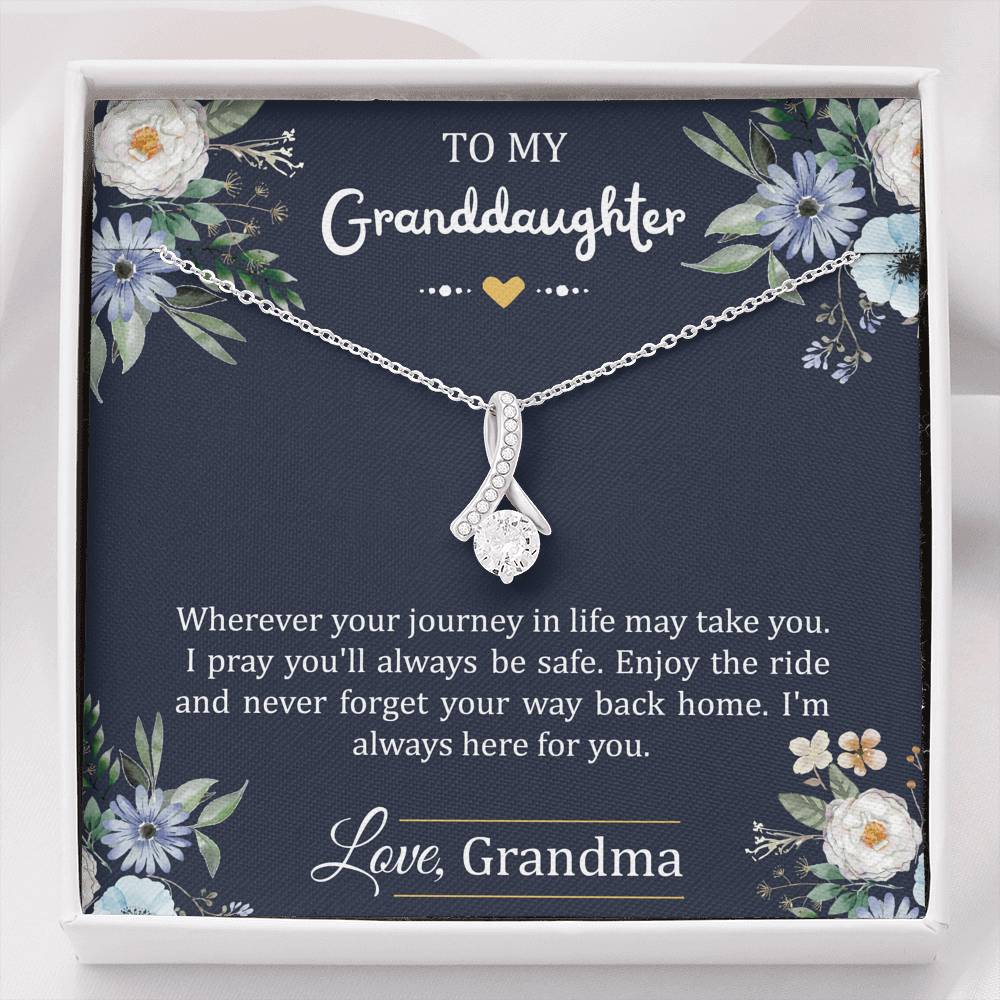 To My Granddaughter Gifts, I'm Always Here For You, Alluring Beauty Necklace For Women, Birthday Present Idea From Grandma