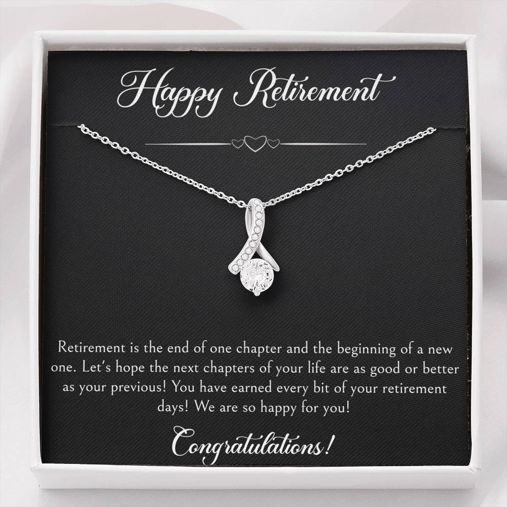 Retirement Gifts, Wishing You The Best, Happy Retirement Alluring Beauty Necklace For Women, Retirement Party Favor From Friends Coworkers
