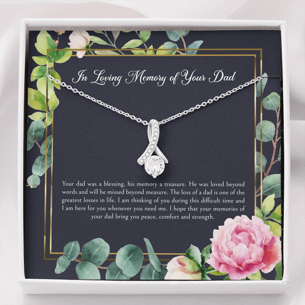 Loss of Dad Gifts, In Loving Memory, Sympathy Alluring Beauty Necklace For Loss of Dad, Memorial Sorry For Your Loss Present